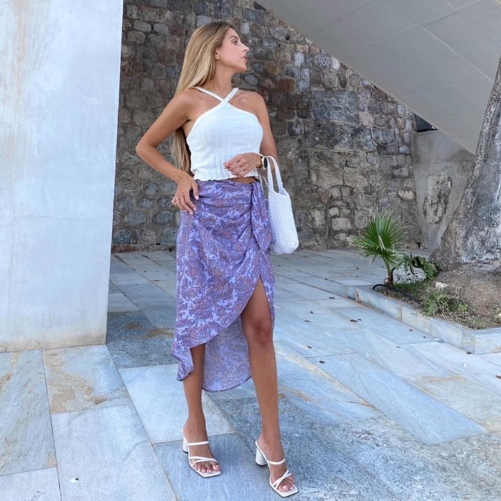 ZARA PRINTED SARONG SKIRT SMALL